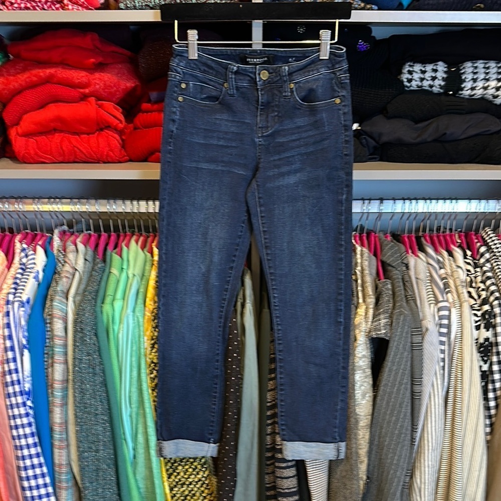 Liverpool blue slim boyfriend 4 pocket cropped cuffed jeans size 25